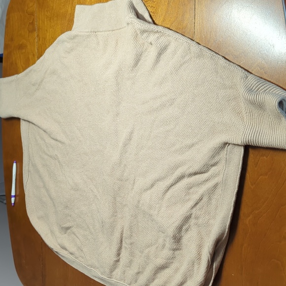 White House Black Market Modal Tan Knit Cardigan Sweater Zip Medium - Picture 17 of 17